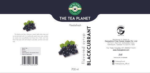 The Tea Planet Black Currant Syrup to Coffee 700 ml